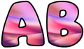 3D Pink Purple Material Texture Art Font Full Lettering Set (A-Z | a-z | 0-9 | all signs)