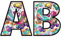 Retro Rollerskates Formal Font Full Lettering Set (A-Z | a-z | 0-9 | all signs)